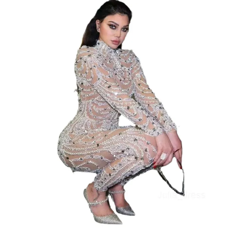 2024 Nuevo vestido de mujer Fit Slim Sequin Sequin Sexy MopSuit Pants