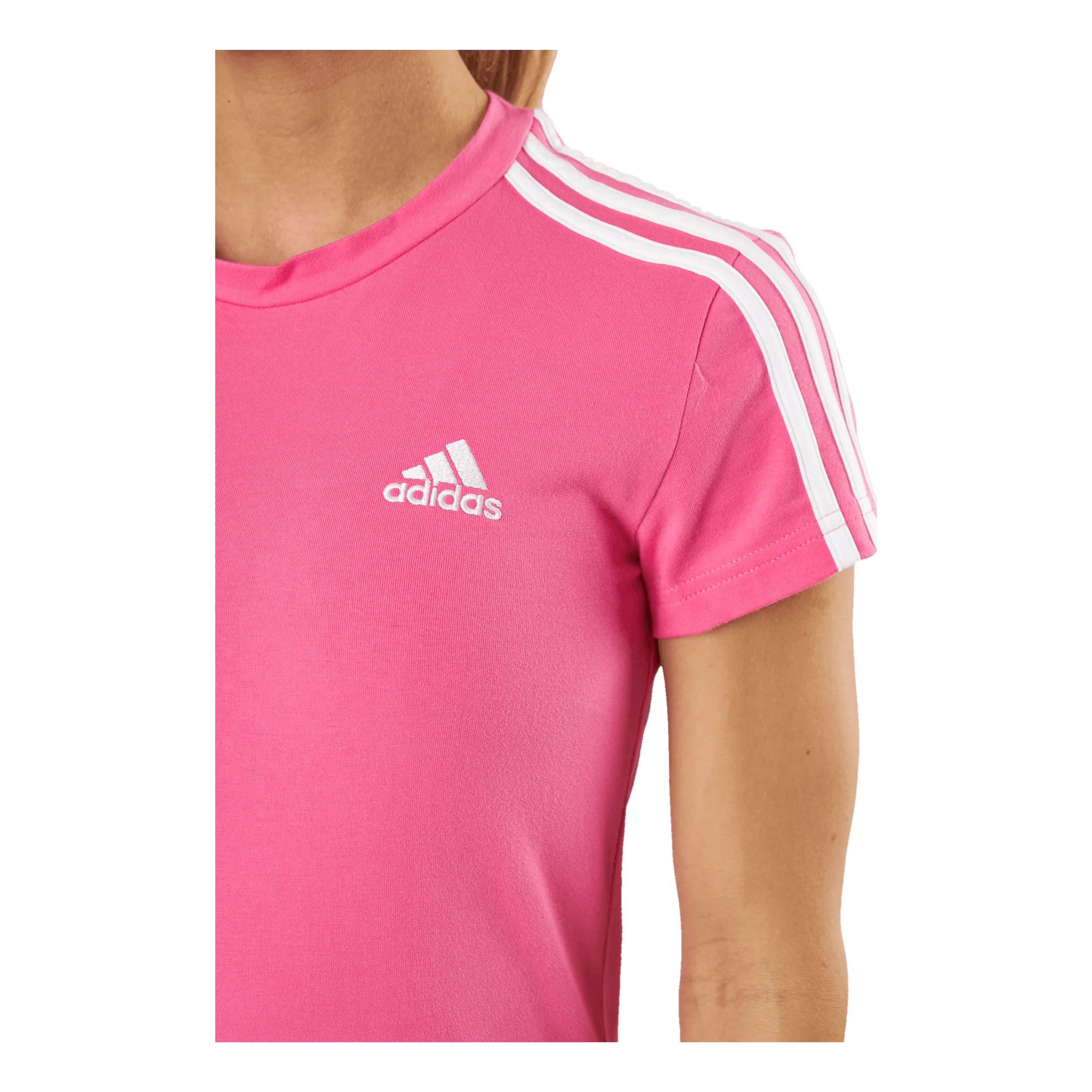 ADIDAS ESSENTIALS 3STRIPES TEE DRESS PULMAG/WHITE