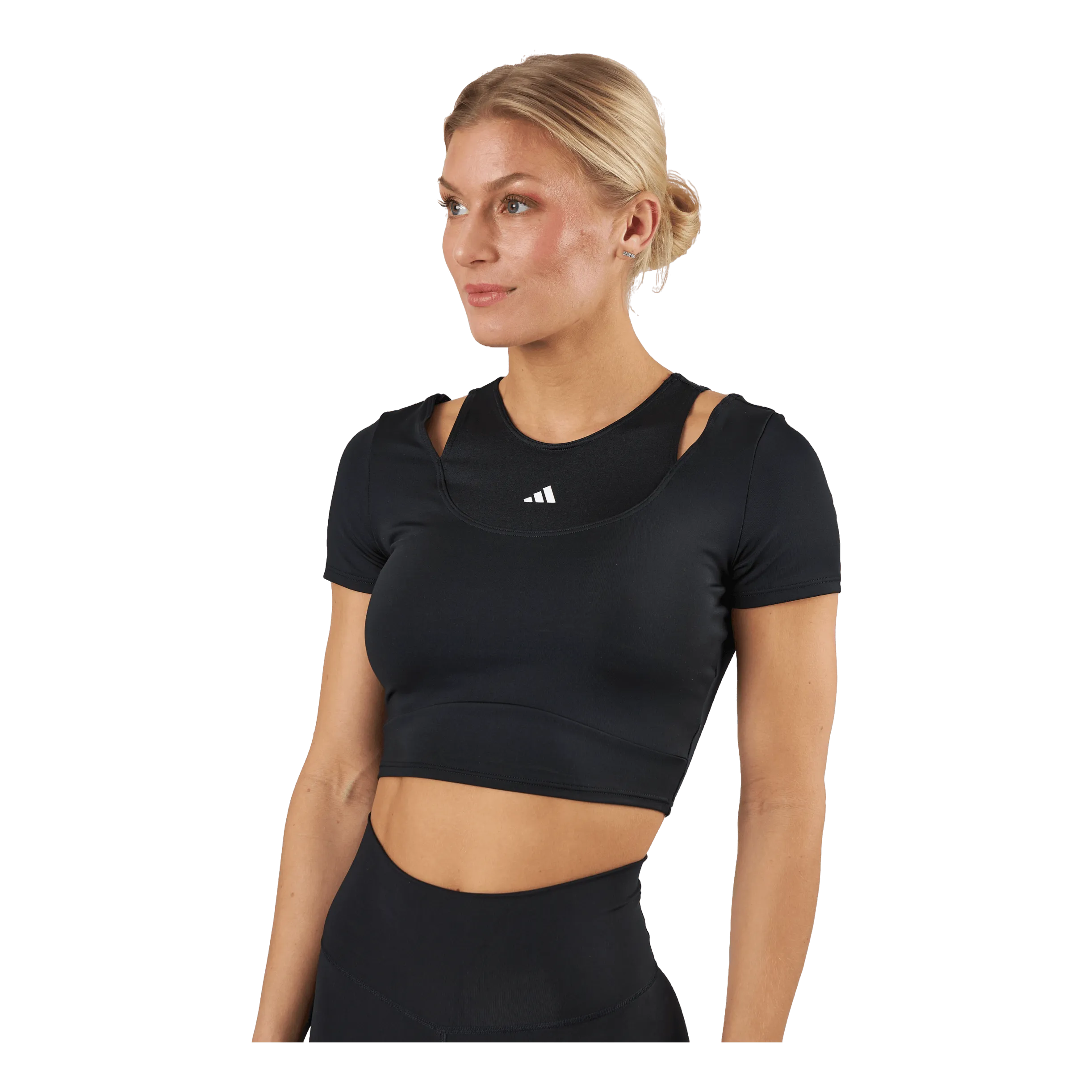 ADIDAS HIIT AEROREADY CROP TRAINING TSHIRT BLACK