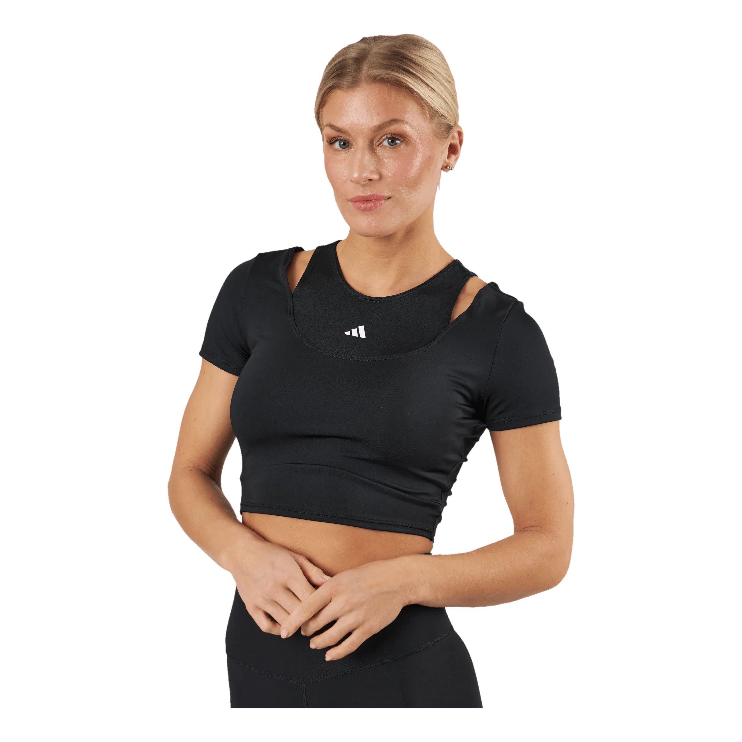 ADIDAS HIIT AEROREADY CROP TRAINING TSHIRT BLACK