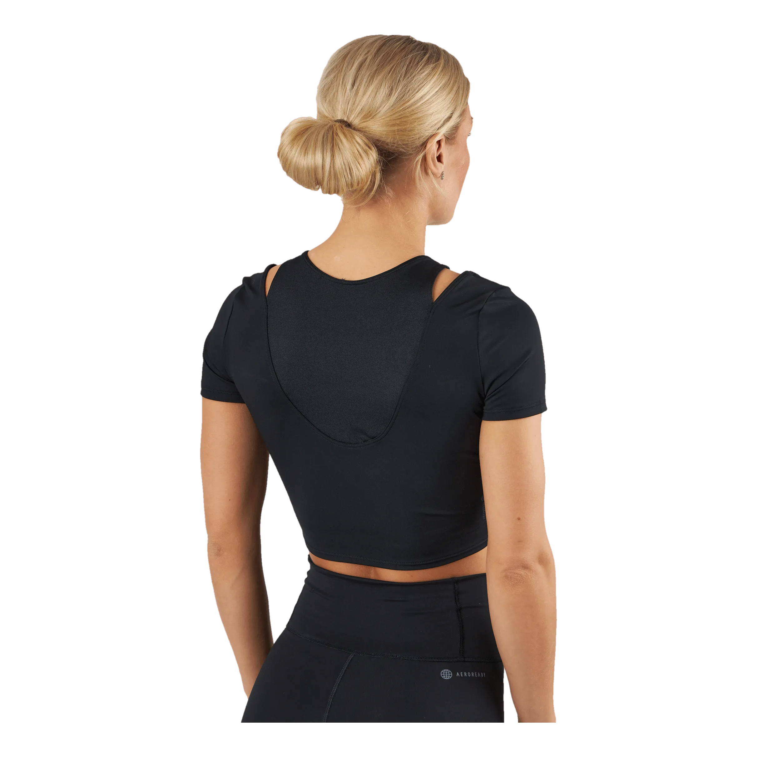 ADIDAS HIIT AEROREADY CROP TRAINING TSHIRT BLACK