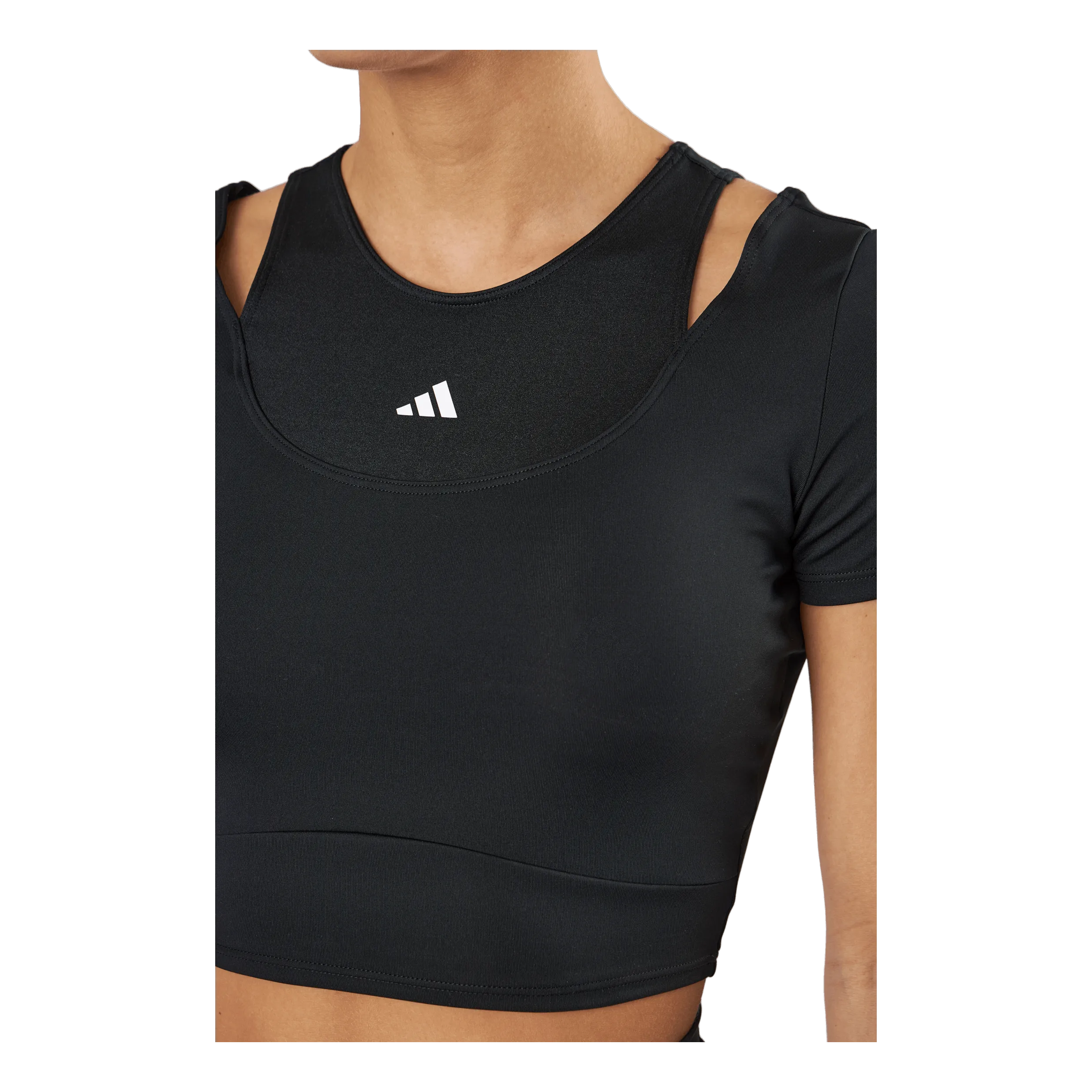 ADIDAS HIIT AEROREADY CROP TRAINING TSHIRT BLACK