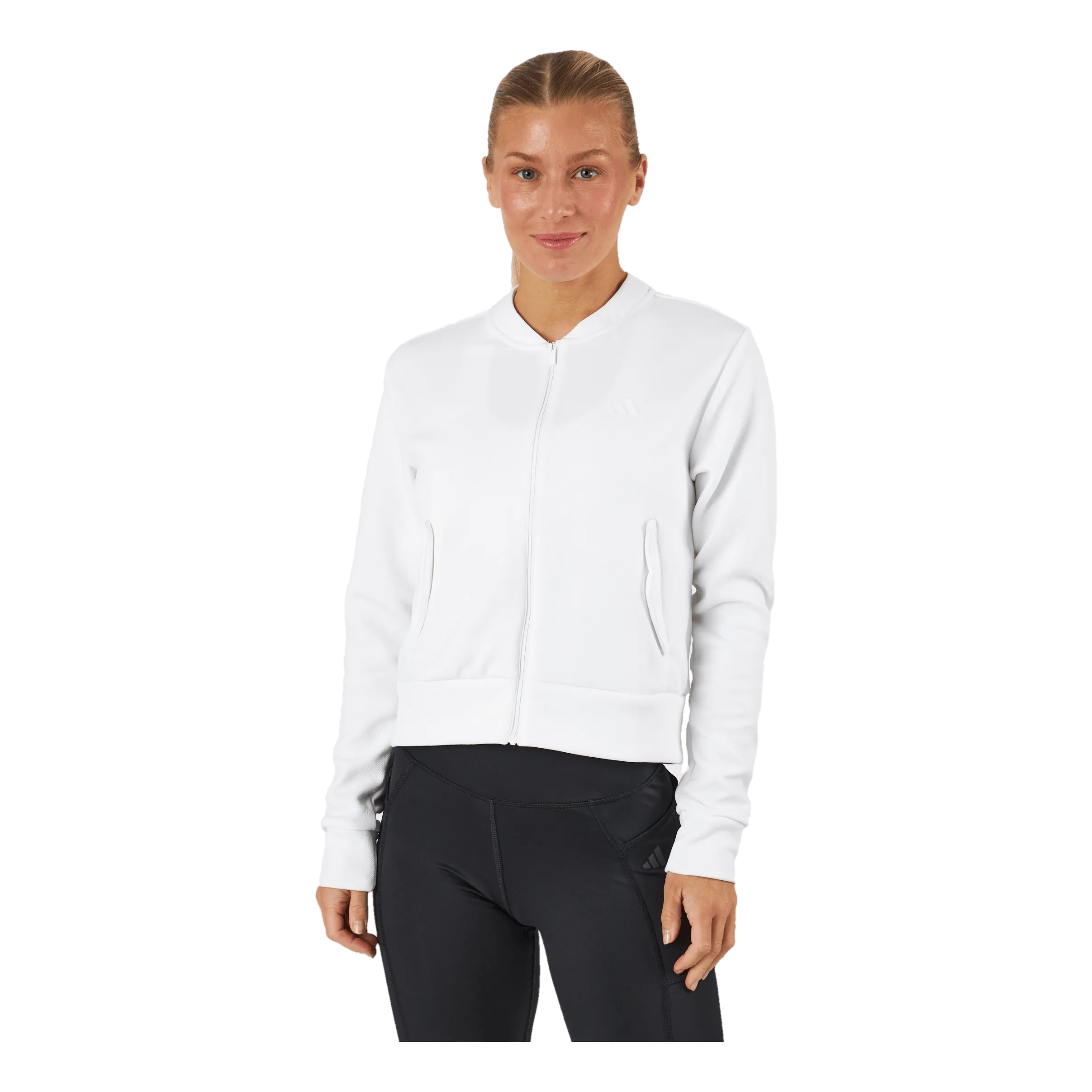 Adidas Knit Golf Bomber Jacket White