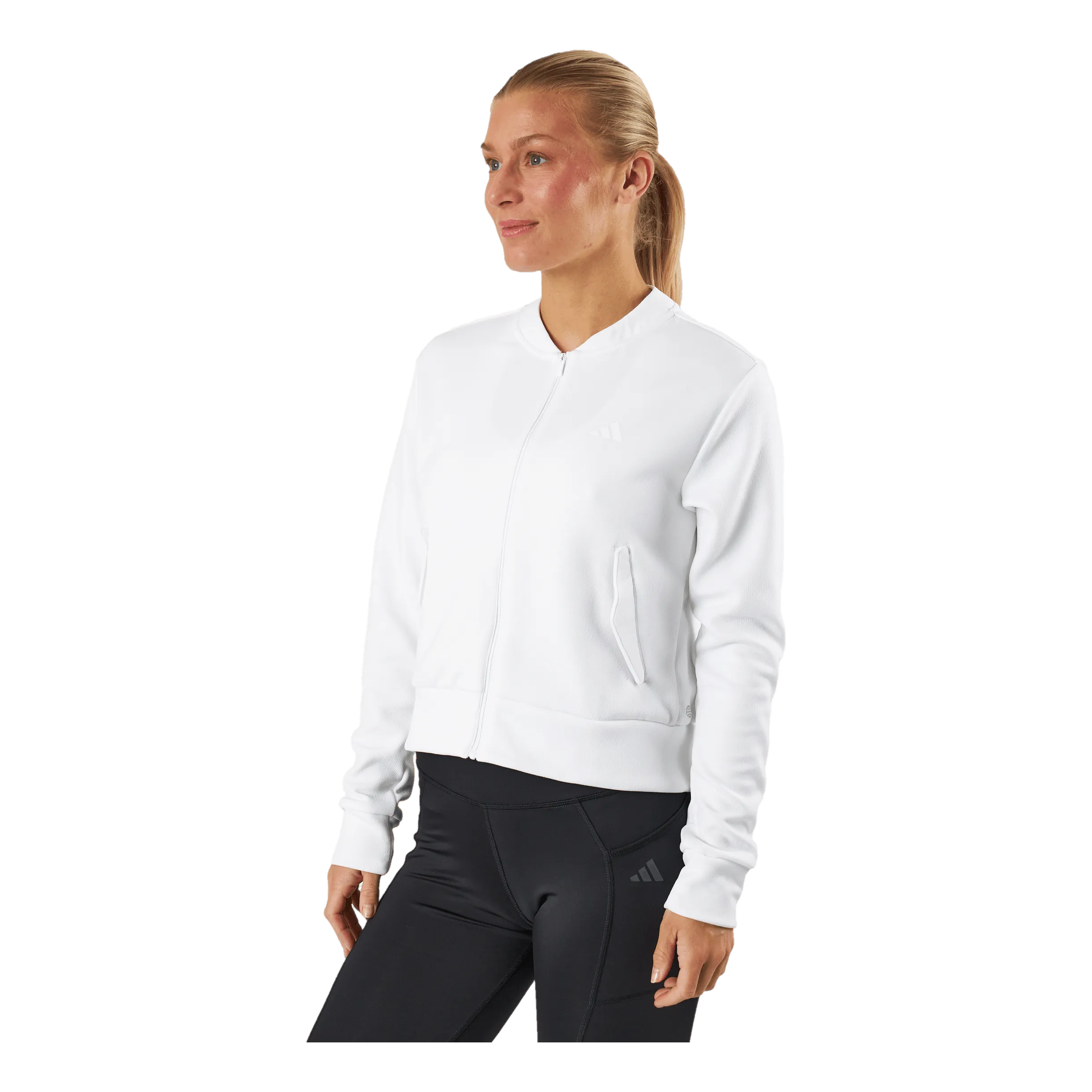 Adidas Knit Golf Bomber Jacket White