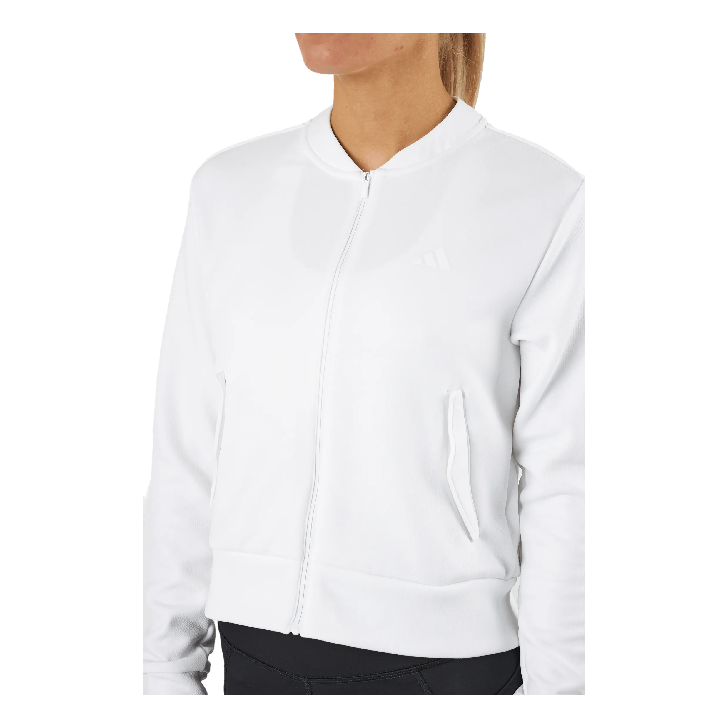 Adidas Knit Golf Bomber Jacket White