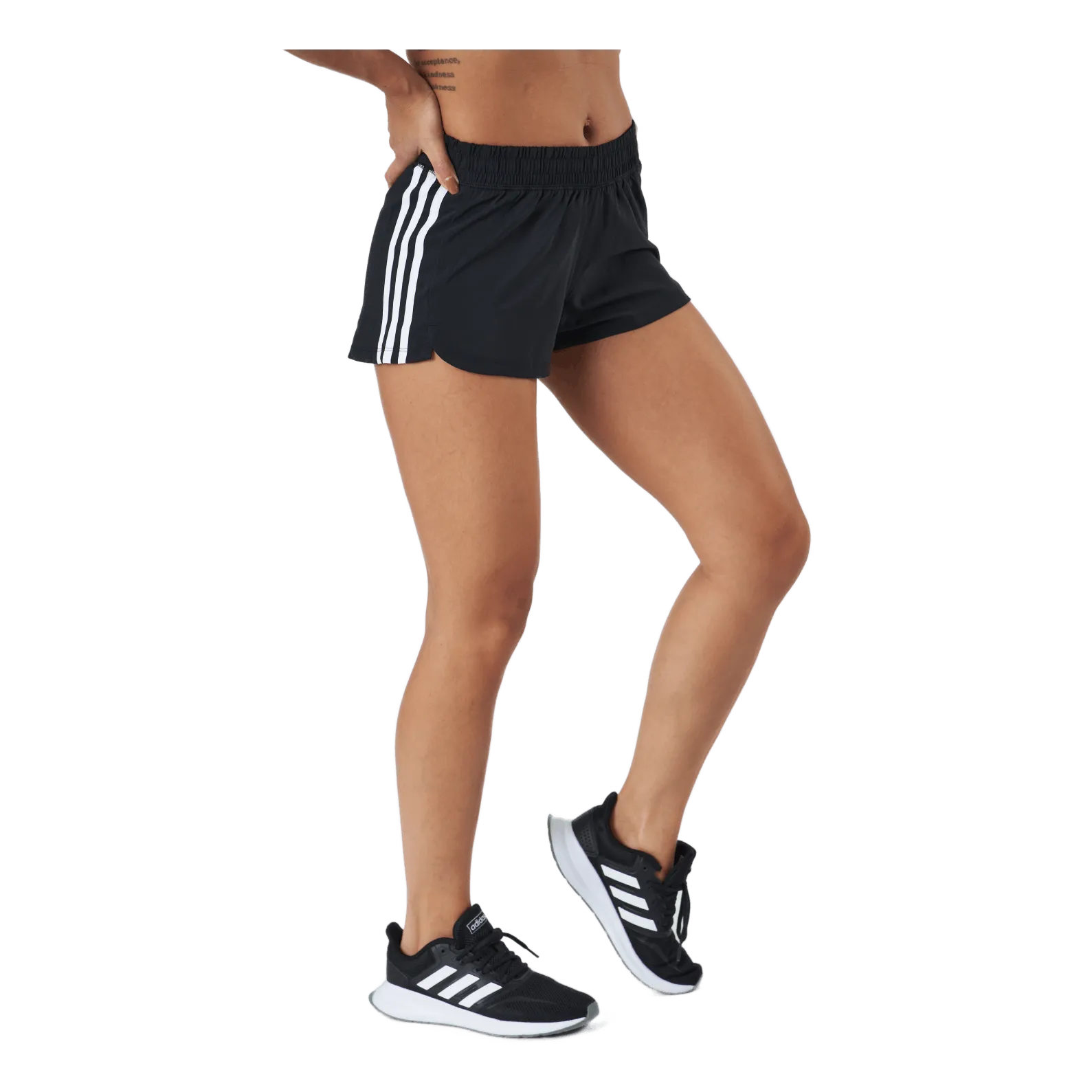 Adidas Pacer 3 Stripe Woven Short Black / White