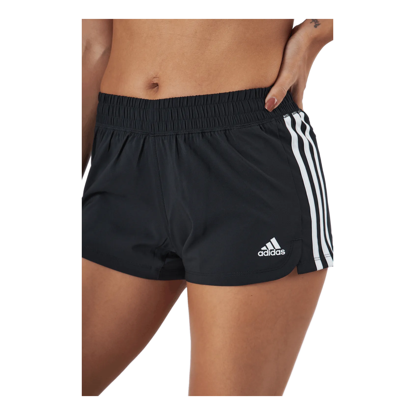 Adidas Pacer 3 Stripe Woven Short Black / White