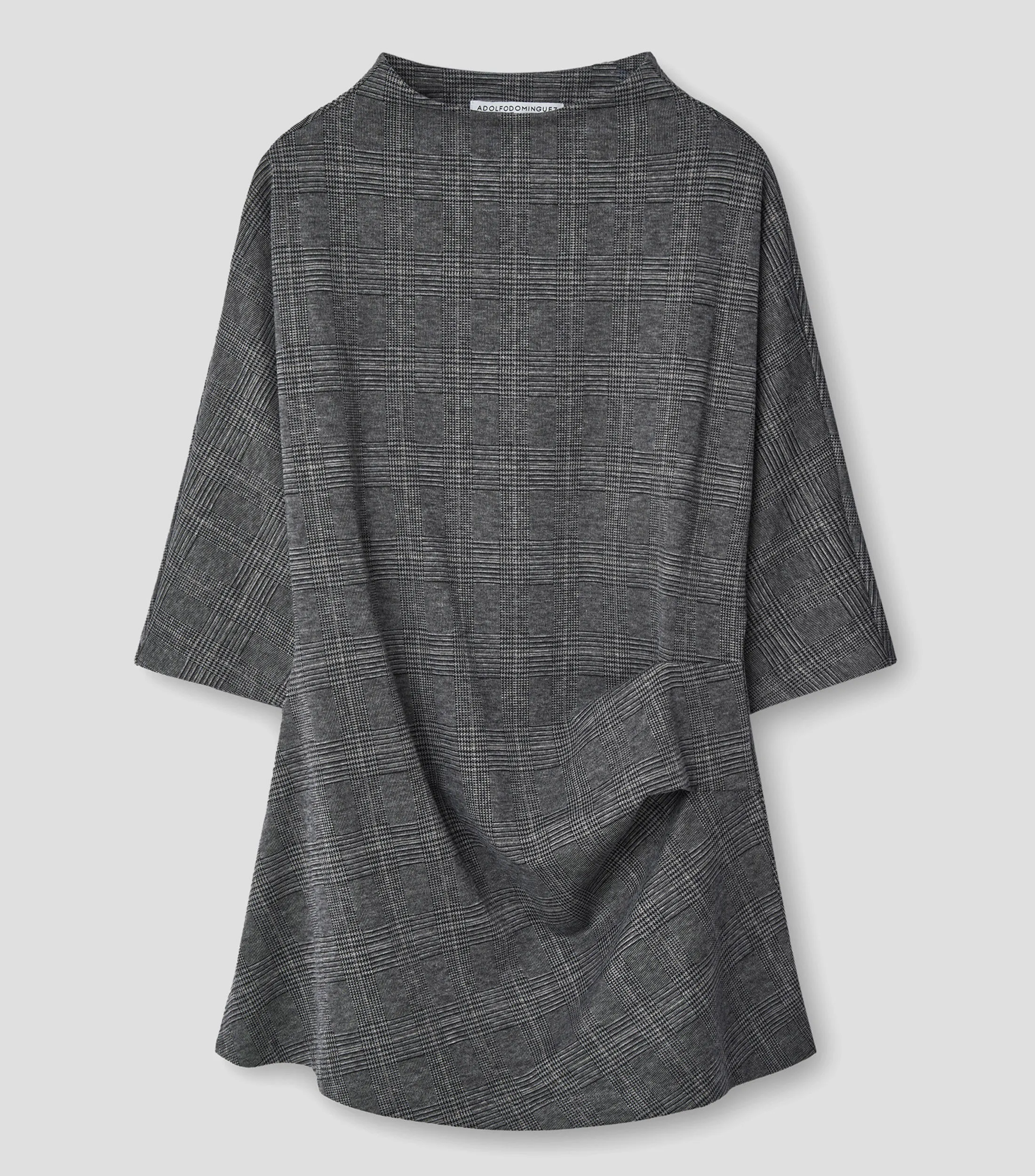 Adolfo Dominguez Blusa de cuadros manga corta Mujer