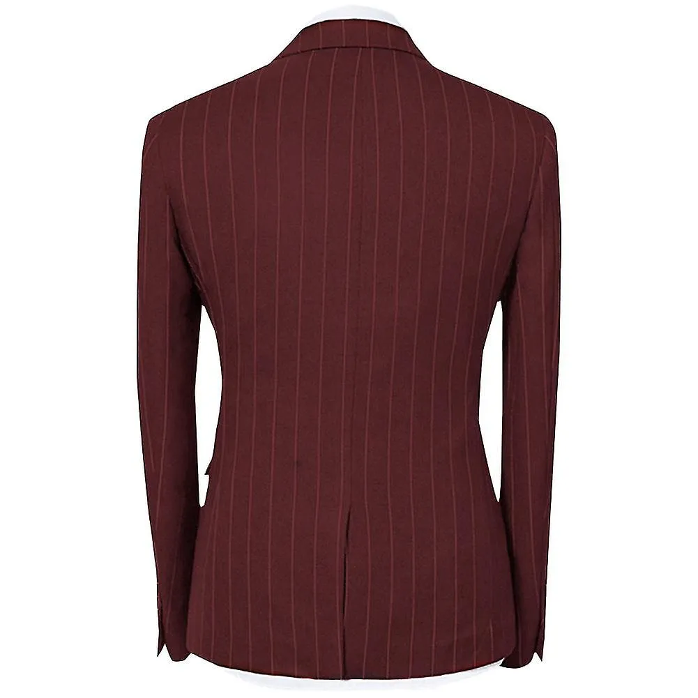 ALLTHEMEN HOMBRE 3PIECE BUSINESS SUIT SLIM STRIPE WEDDING SUIT