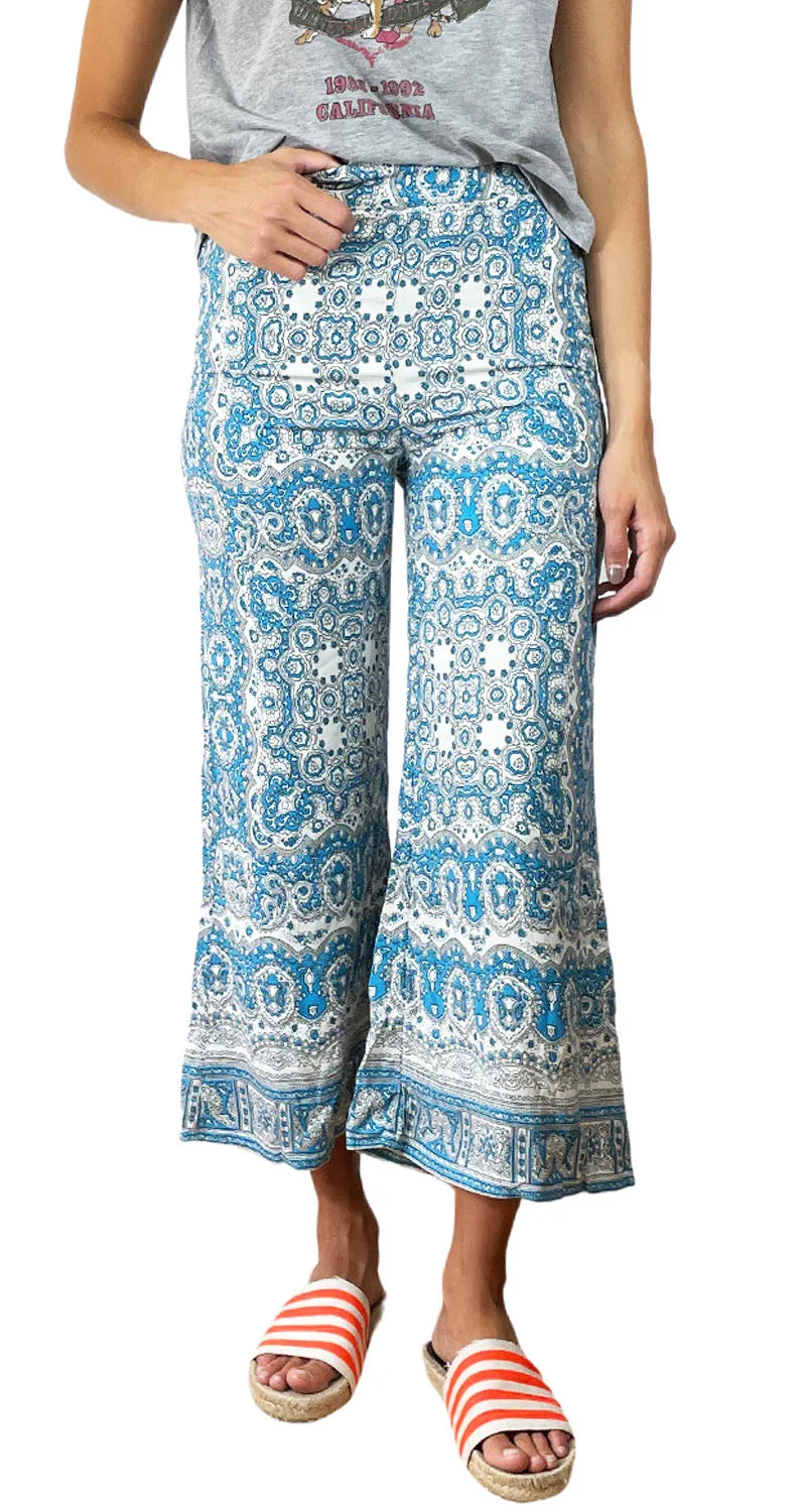 ANTHROPOLOGIE Pantalón Estampado Azul