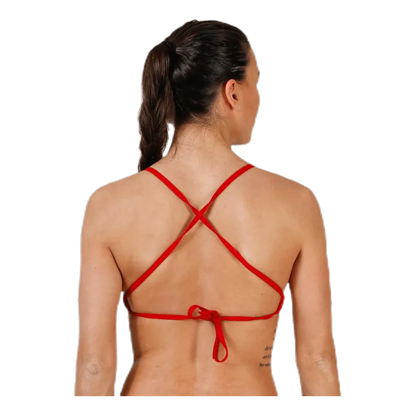 Arena Solid Tie Back Top Red