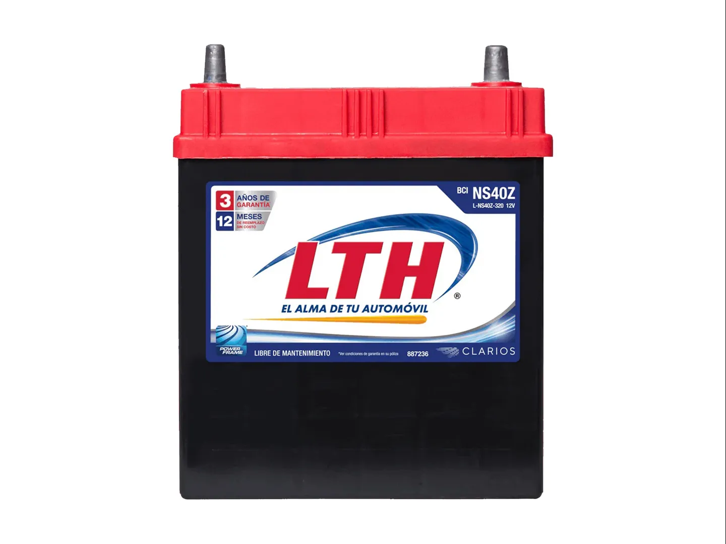 BATERIA PARA AUTOMOVIL LTH LNS40Z320 COLOR NEGRO