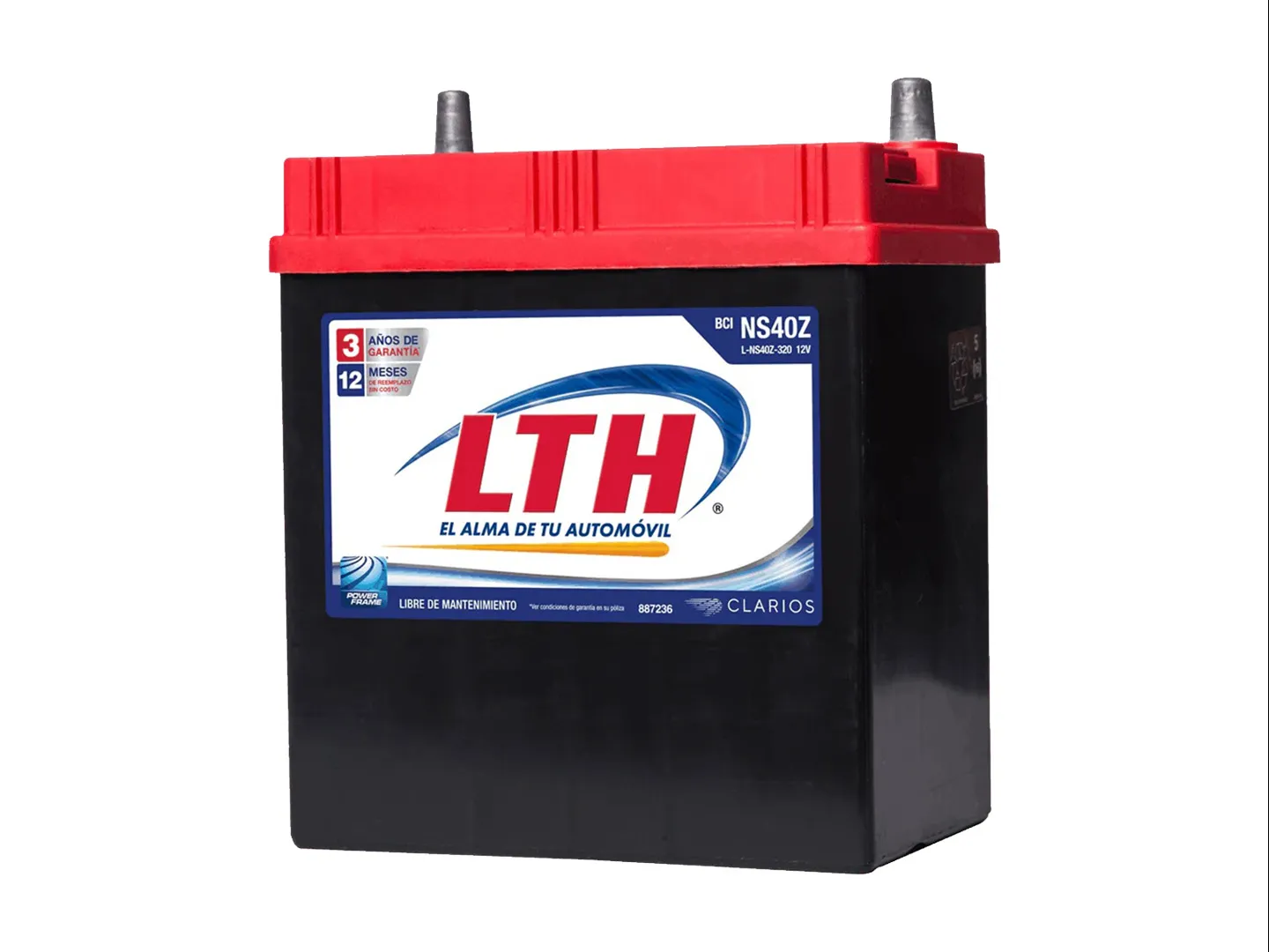 BATERIA PARA AUTOMOVIL LTH LNS40Z320 COLOR NEGRO