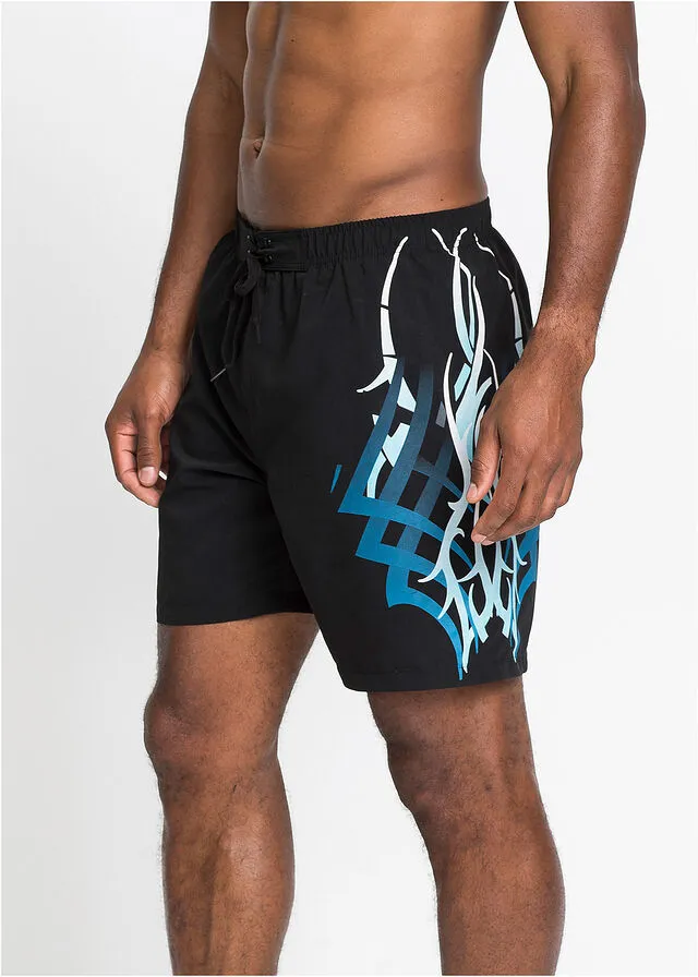 Bañador de hombre Negro estampado