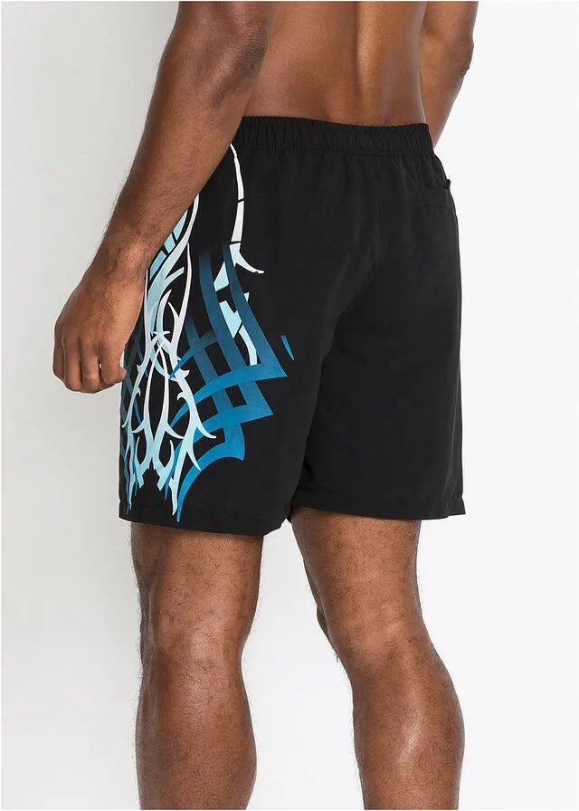 Bañador de hombre Negro estampado