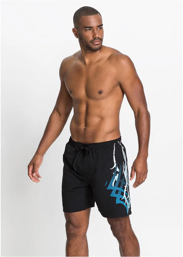 Bañador de hombre Negro estampado