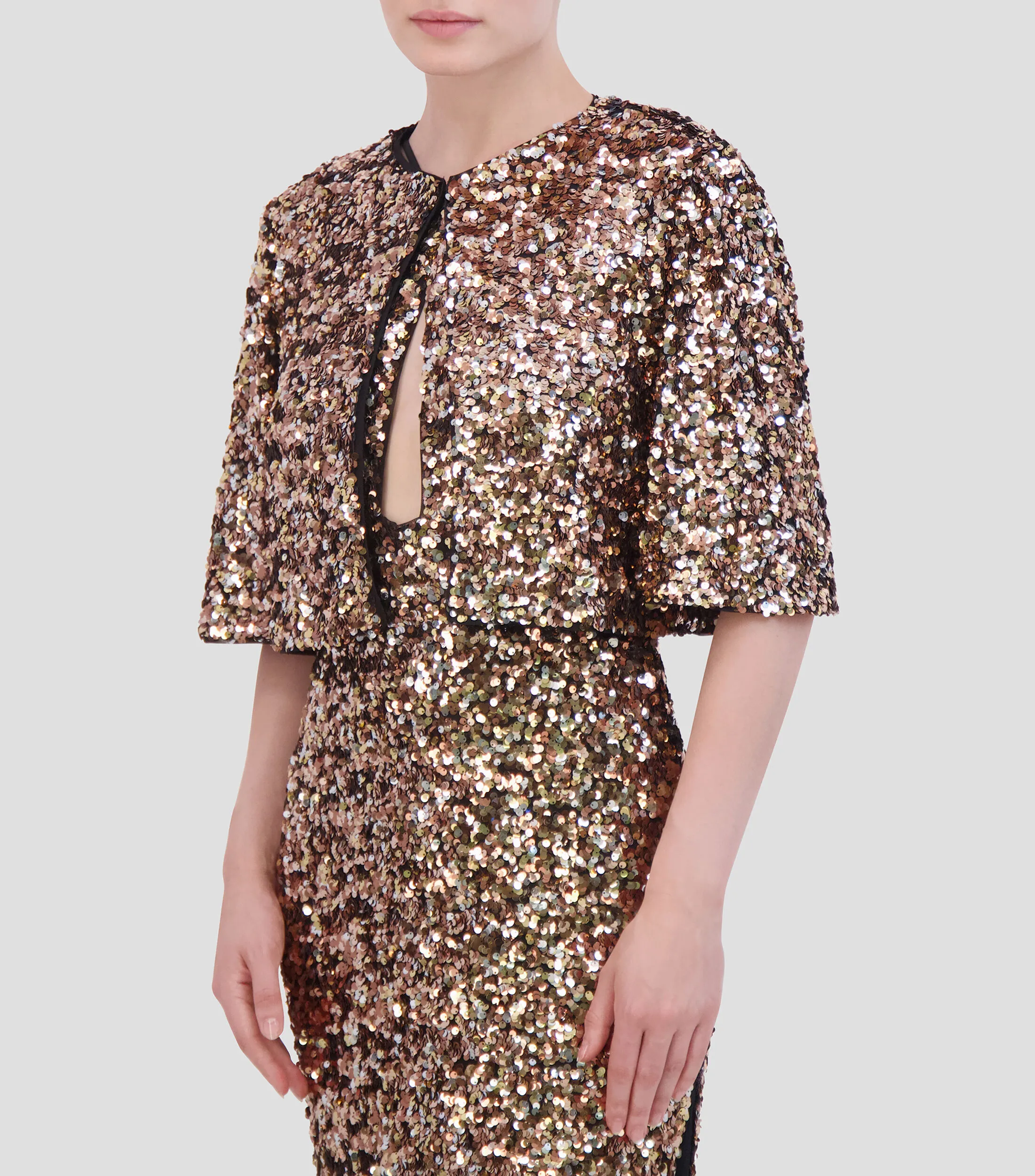 Bcbg Blusa con lentejuelas de manga corta Mujer