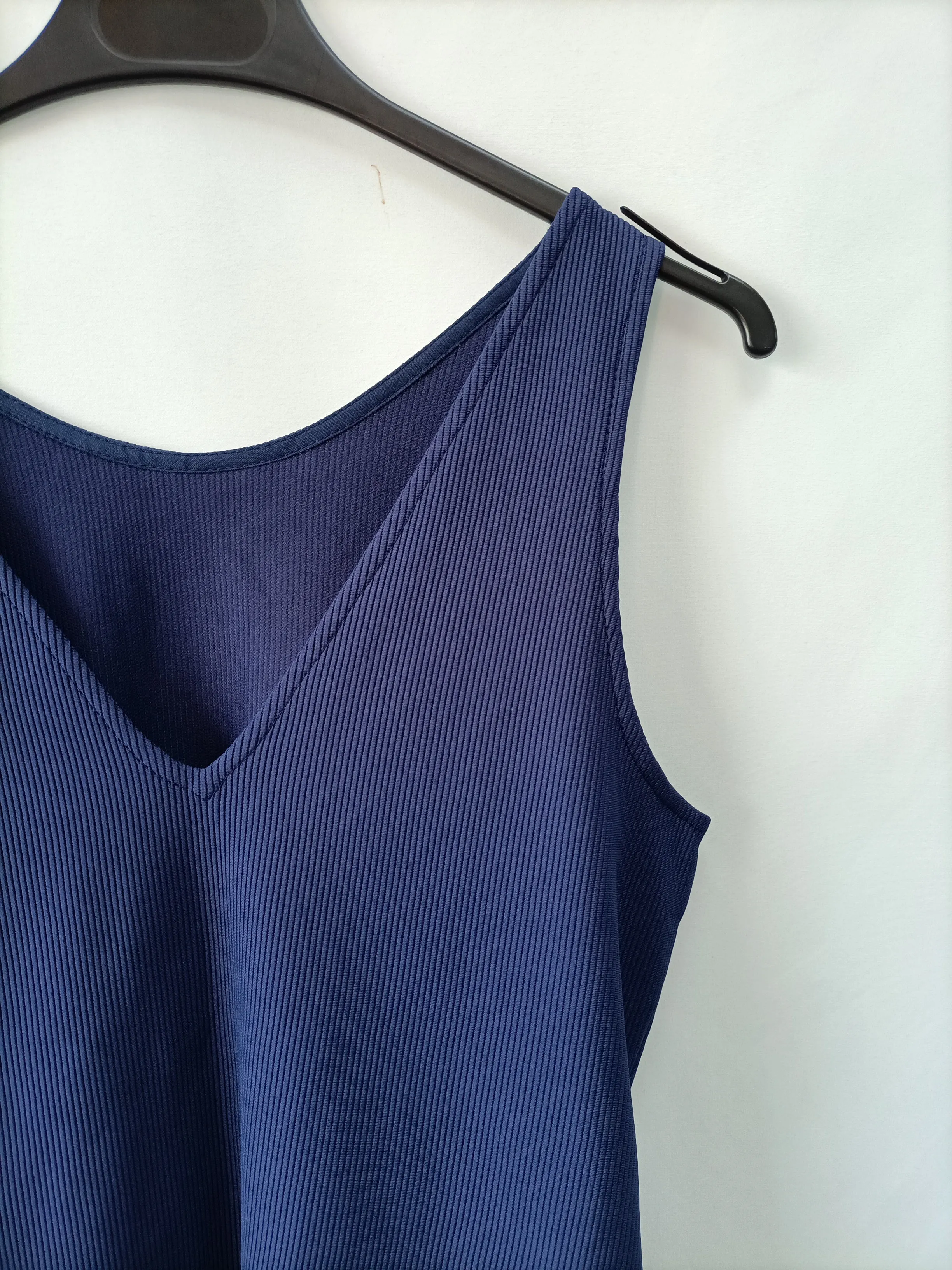 BIMANI. Top azul canalé. T.m