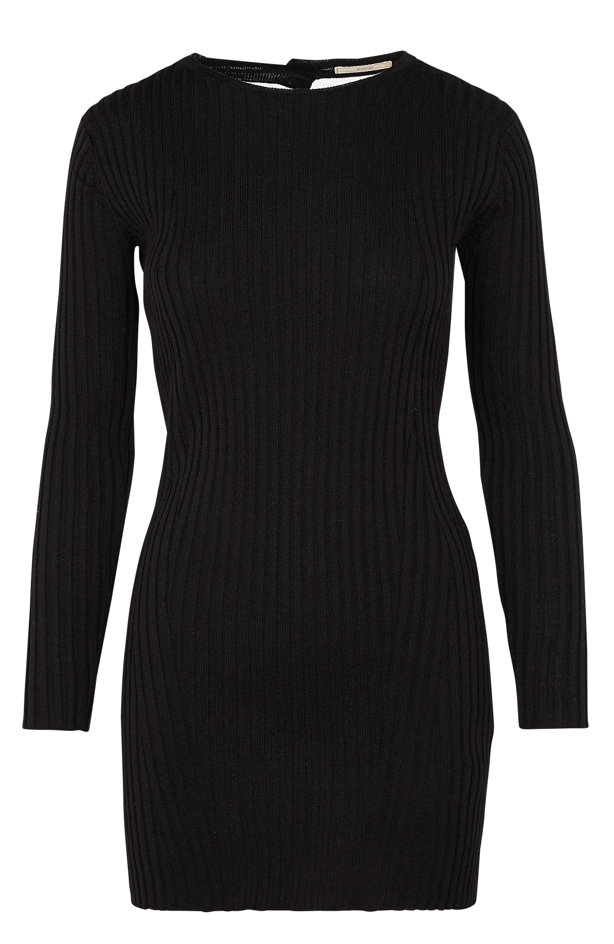 BIMBA  VESTIDO CORTO AJUSTADO DE MEZCLA DE LANA EN NEGRO