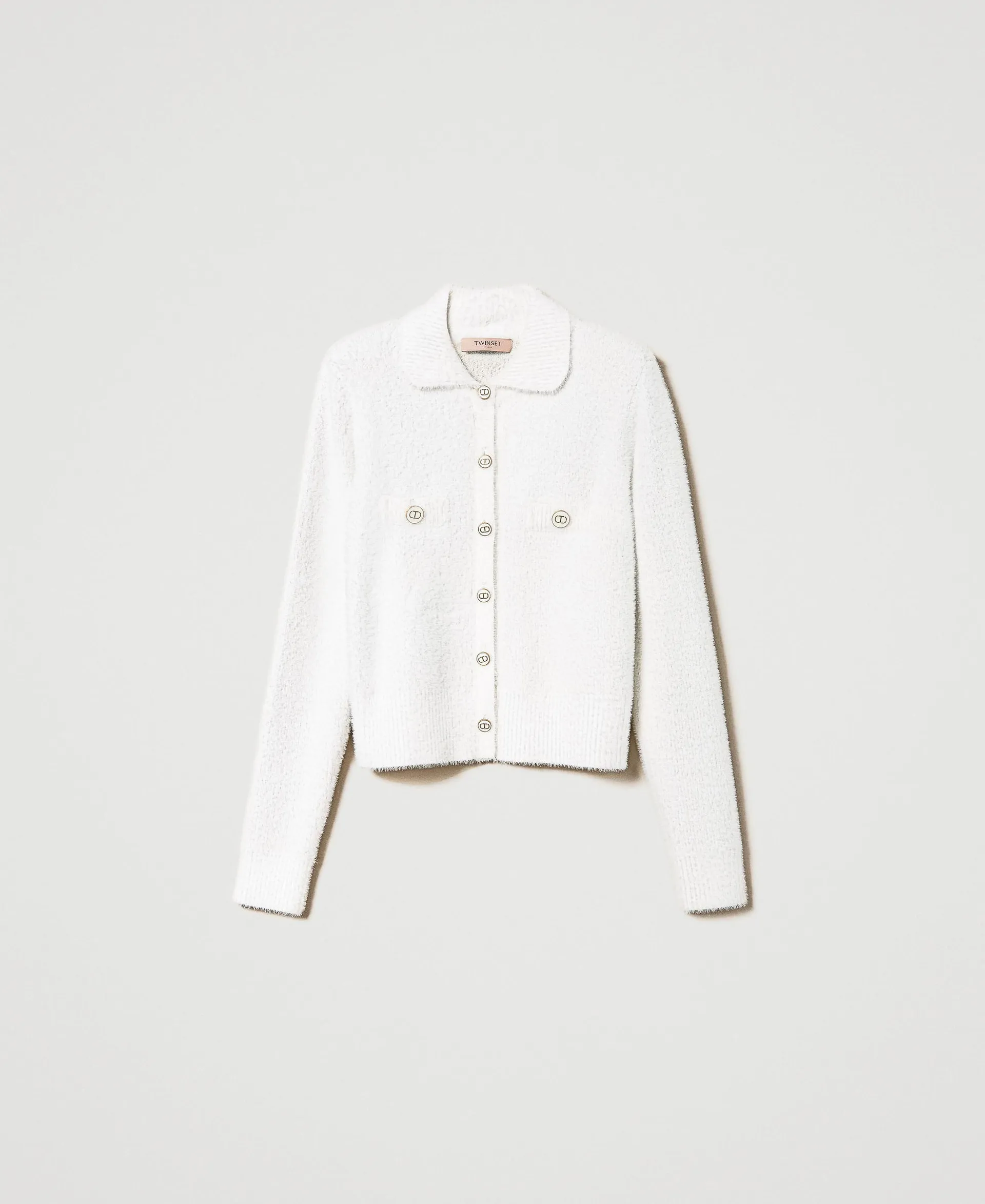Blouson court en maille piquée jacquard