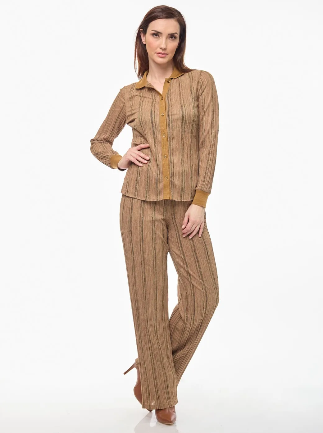 Blusa camel estampada Esenciales