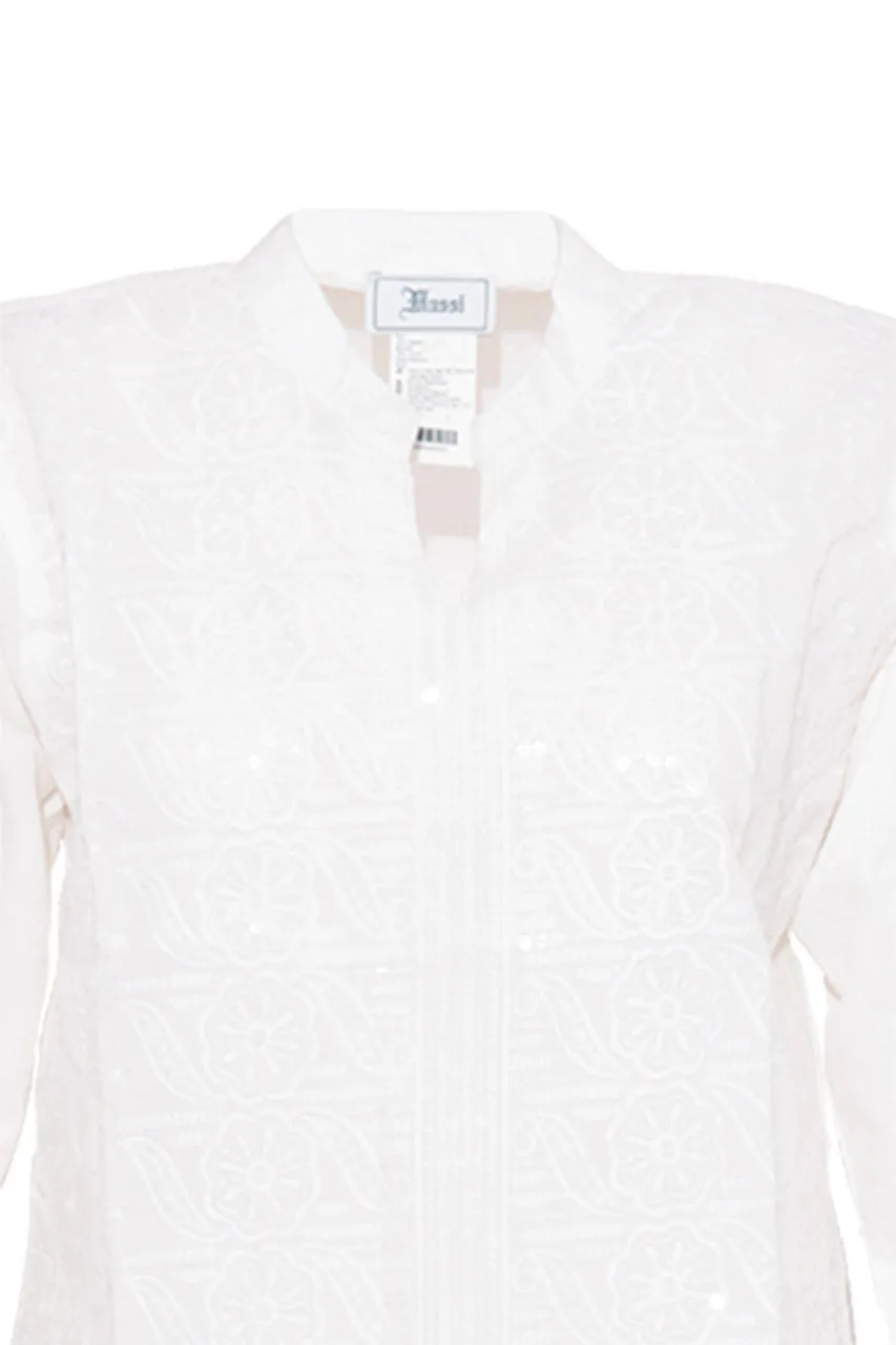 Blusa con Bordado Cuello Mao Mujer Mussi 235009