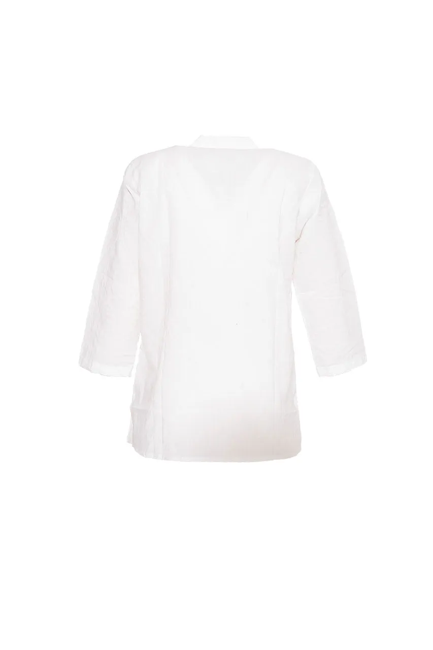 Blusa con Bordado Cuello Mao Mujer Mussi 235009