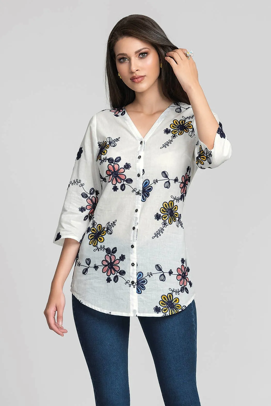 Blusa con Bordado Dama Cherry 22409