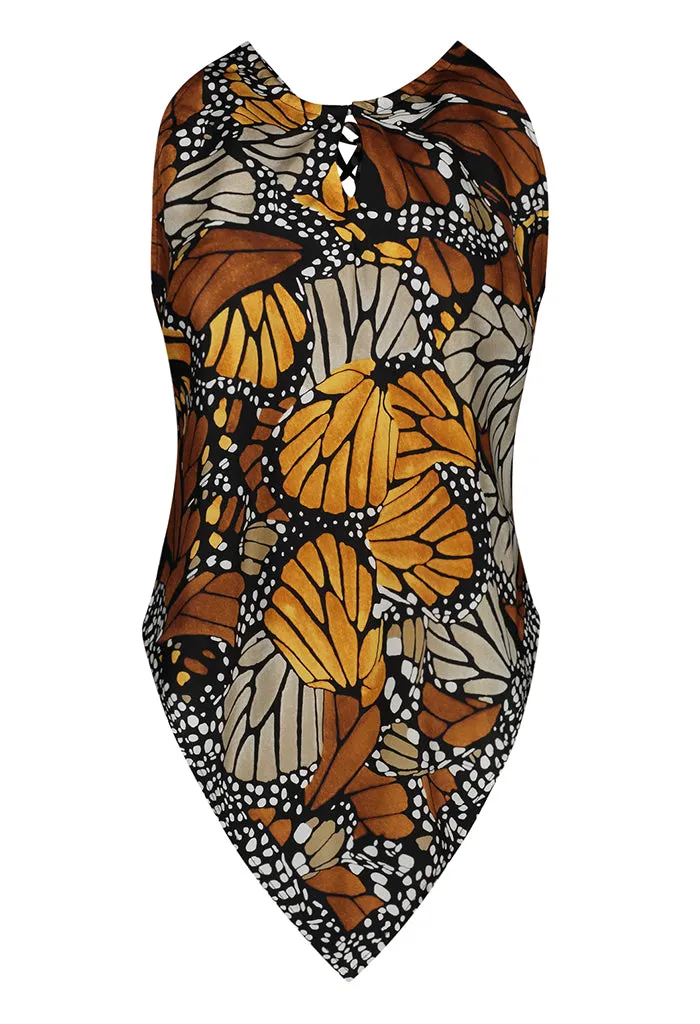 Blusa Cuello Ajustable Mariposa Macro Original