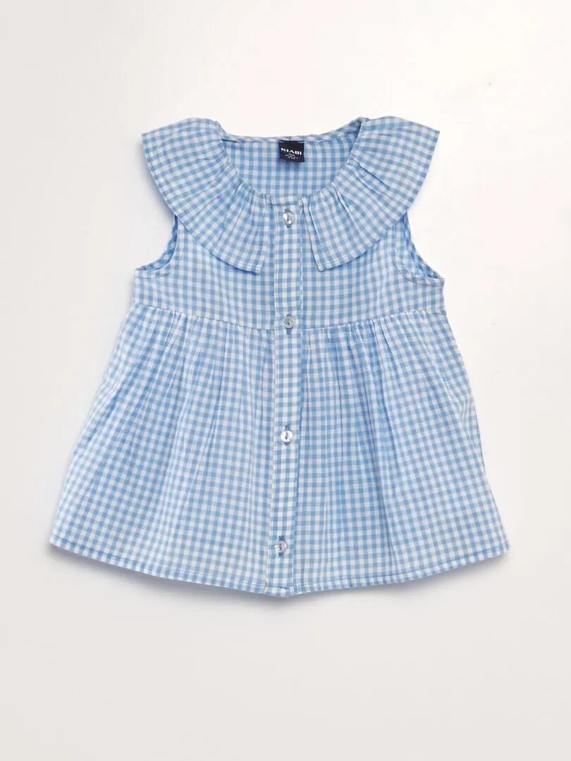 BLUSA DE CUADROS  AZUL