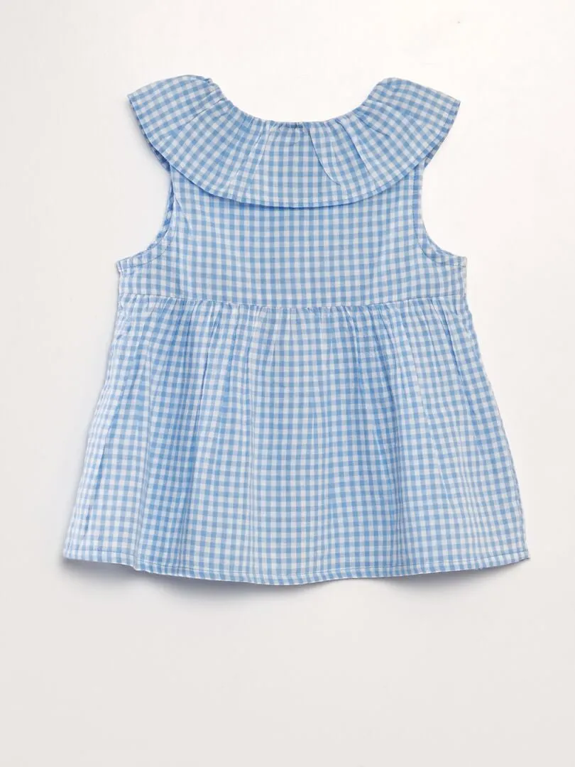 BLUSA DE CUADROS  AZUL