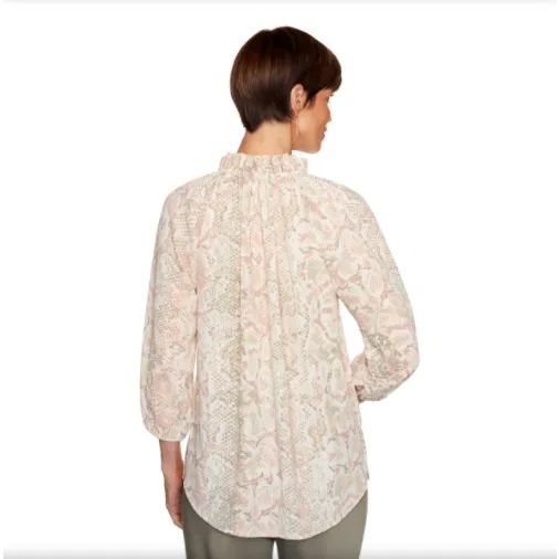 BLUSA MANGA LARGA CON ACABOS ROSA MULTICOLOR RUBY RD