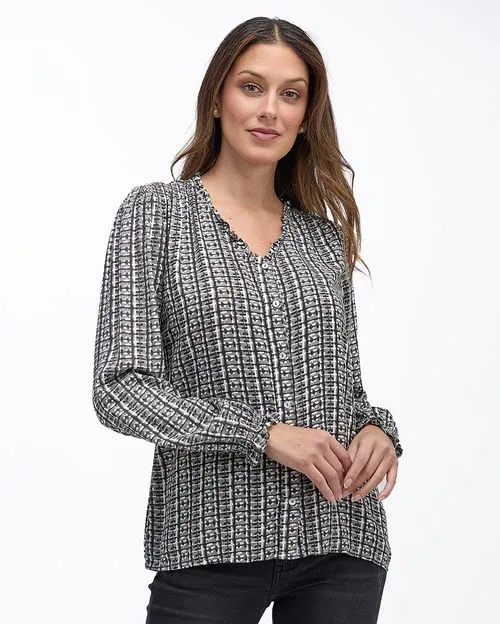 Blusa Mujer Agatha Print Plomo