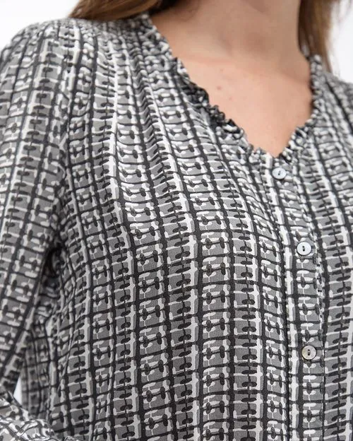 Blusa Mujer Agatha Print Plomo