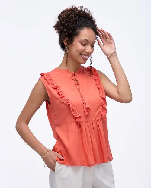 Blusa Mujer Alexa Coral Carmin