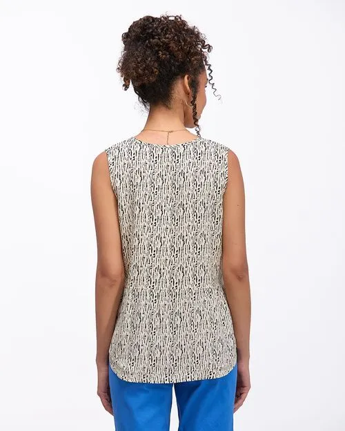 Blusa Mujer Maribel Print Crema Pastel