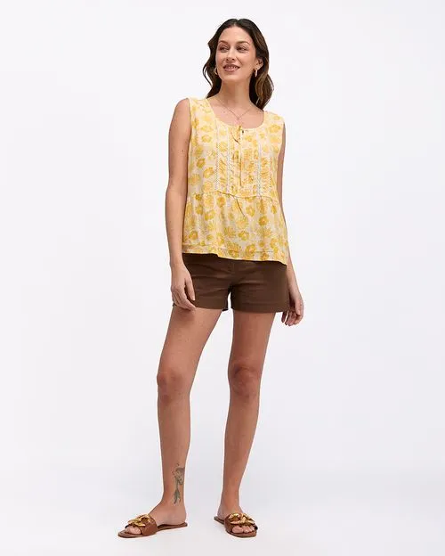 Blusa Mujer Maribel Print Mostaza