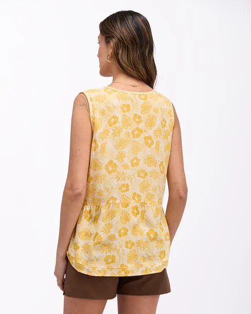 Blusa Mujer Maribel Print Mostaza