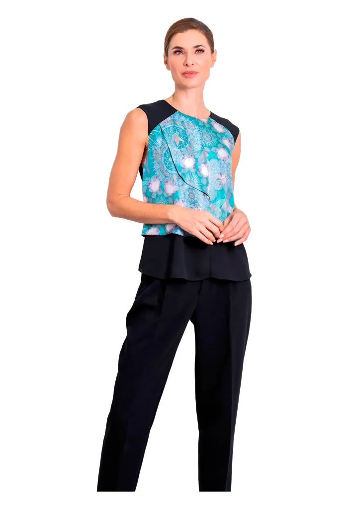 Blusa Pétalos Colibrí Azul