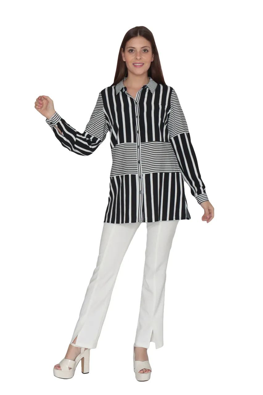 Blusa Rayas Desiguales Dama Lofassi 8033
