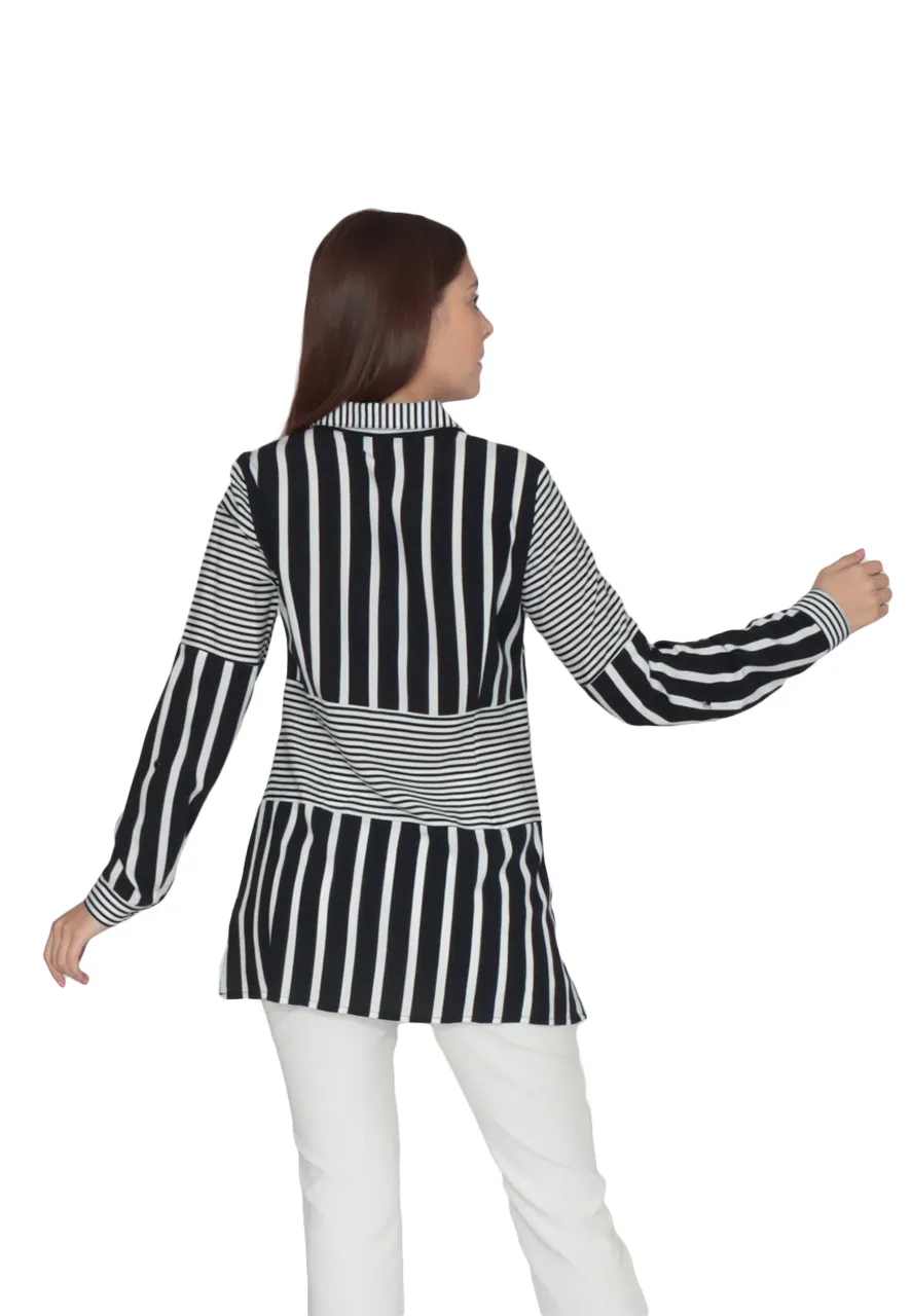 Blusa Rayas Desiguales Dama Lofassi 8033