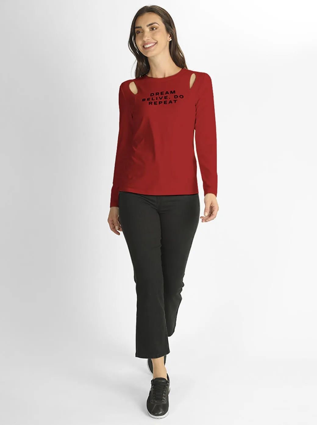 Blusa roja estampada Why me