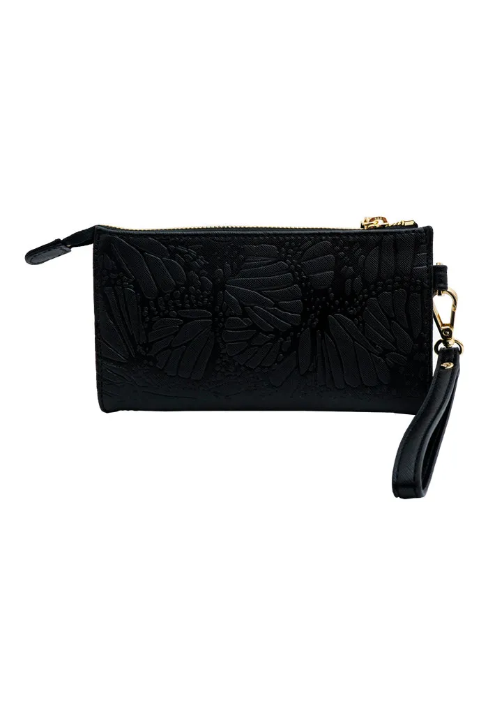 Bolsa Cheen Saffiano Grabado Mariposa Negro