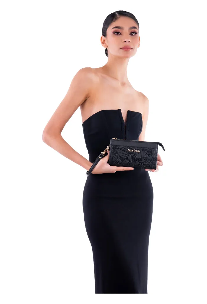 Bolsa Cheen Saffiano Grabado Mariposa Negro