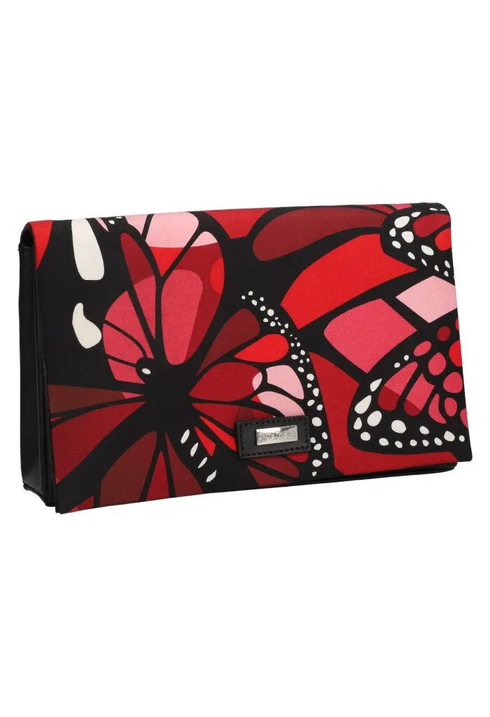 Bolsa Hook con Cadena Negro Vuelo de Mariposa Rojo