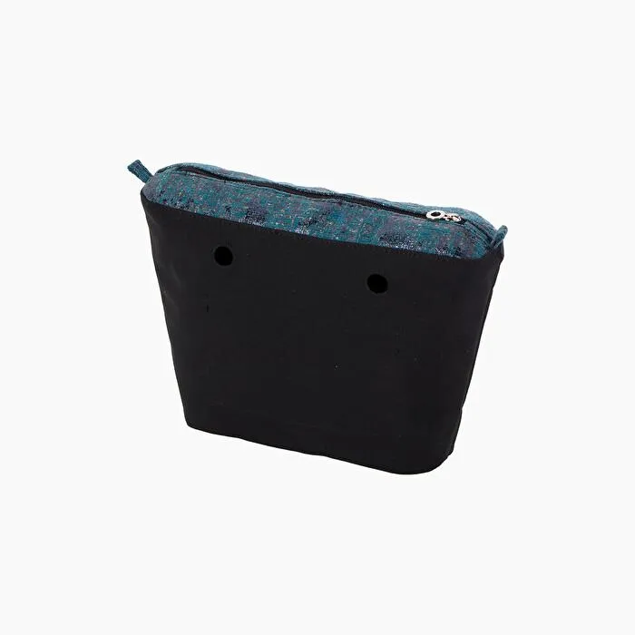 Bolsa interna O bag mini con efecto laminado luxury azul laguna