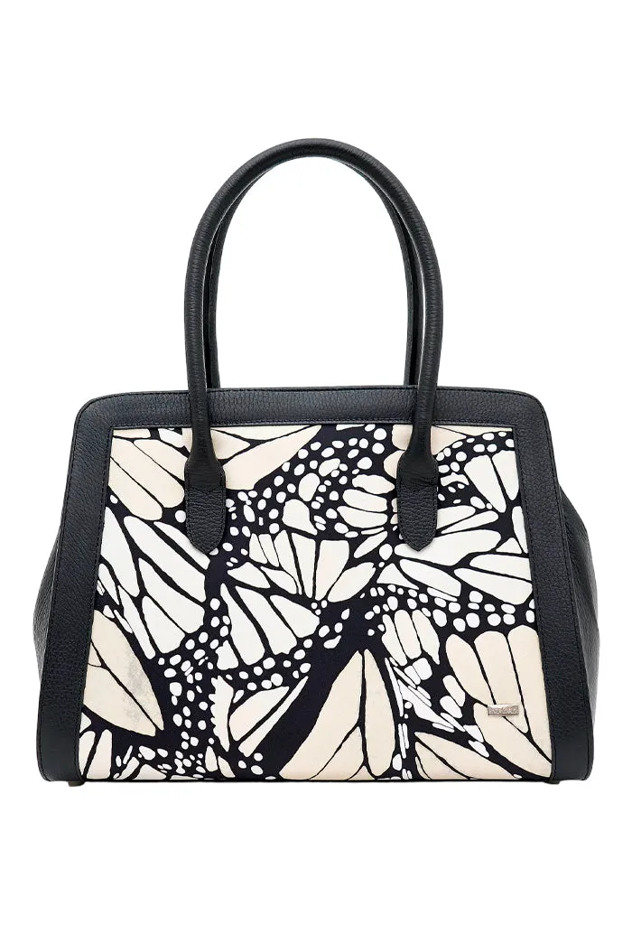 Bolsa Muul Negro Mariposa Macro Hueso