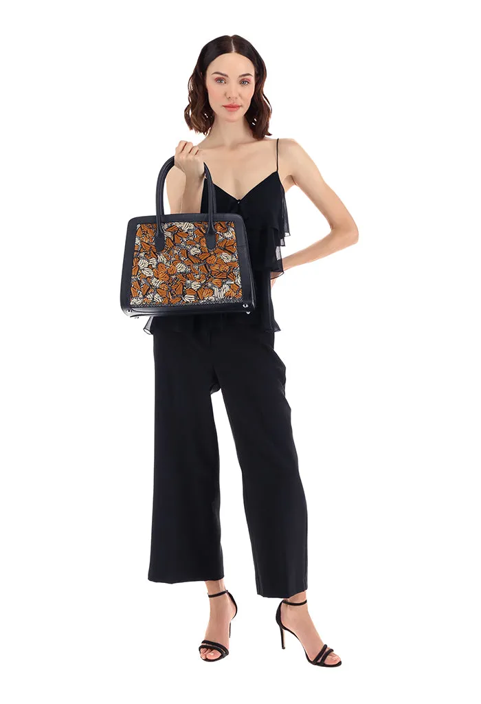 Bolsa Muul Negro Mariposa Monarca Original