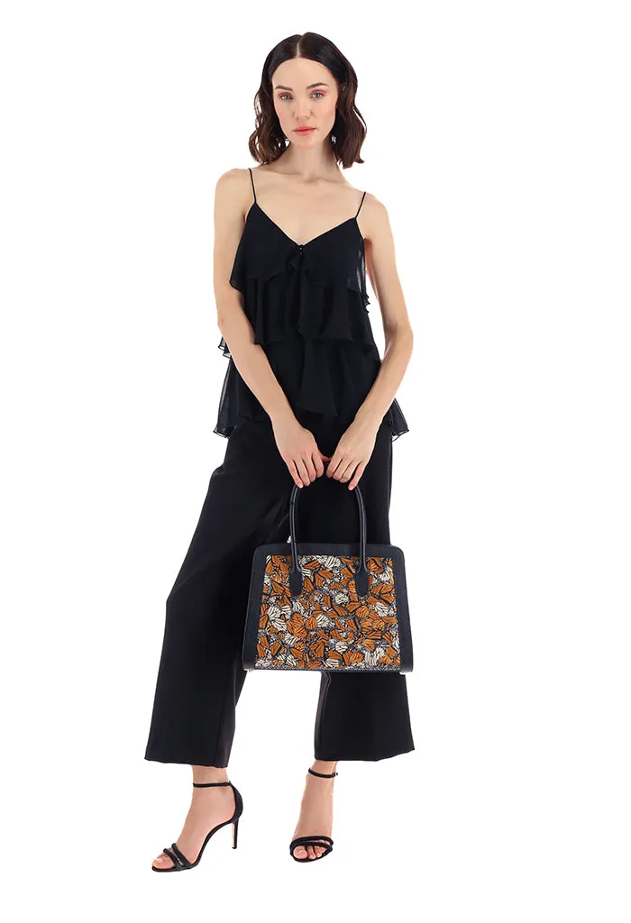 Bolsa Muul Negro Mariposa Monarca Original