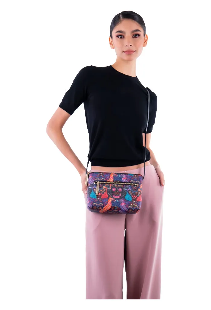 Bolsa Yaakun Saffiano Día de Muertos Mictlán Negro